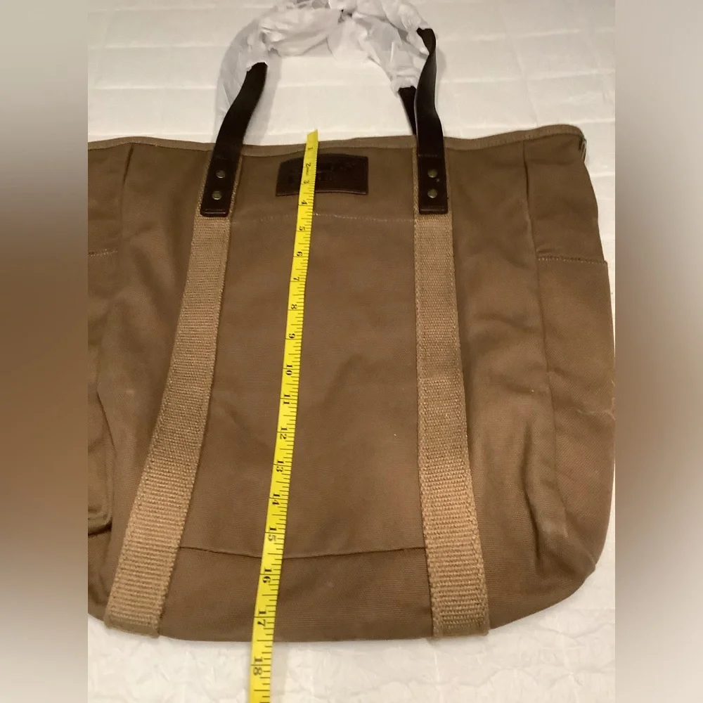 New Lands End brown canvas tote bag